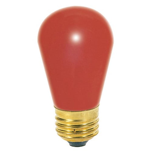 Norman Lamps 11S14-130V-CRx25 11W Ceramic Red Light Bulb 130V Pack of 25 